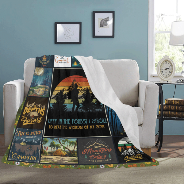 Deep In The Forest I Stroll Camping Hiking Outdoor Fleece Blanket - Image 3