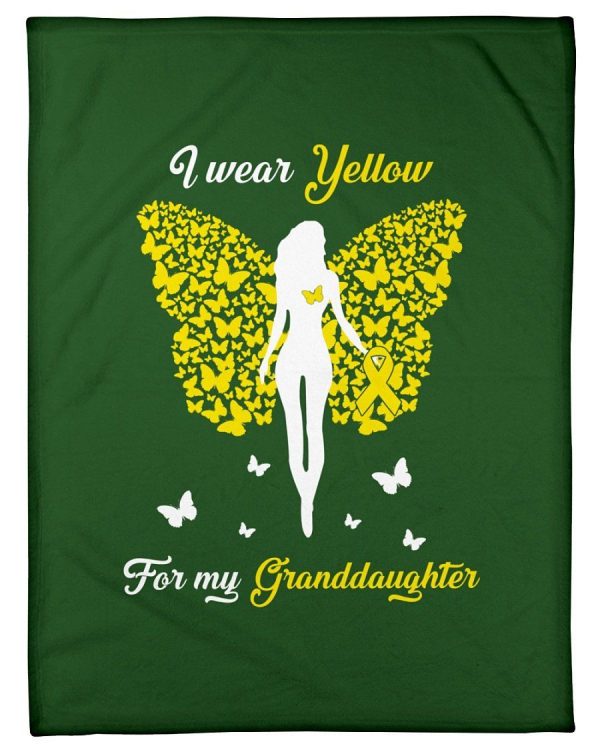 I Wear Yellow For My Granddaughter Spina Bifida Awareness Fleece Blank - Image 2