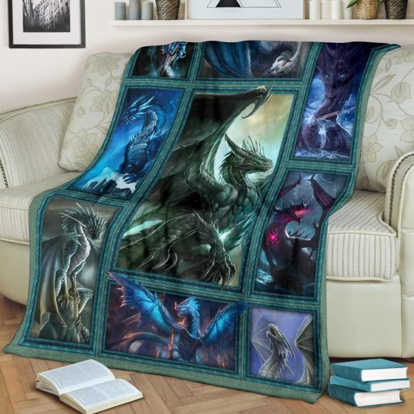 Graphic Dragon Fleece Blanket Gift Idea For Dragon Lovers - Image 2