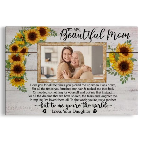 Personalized Canvas Prints Upload Photo - To My Beautiful Mom, Mother's Day Dem Canvas - Image 4