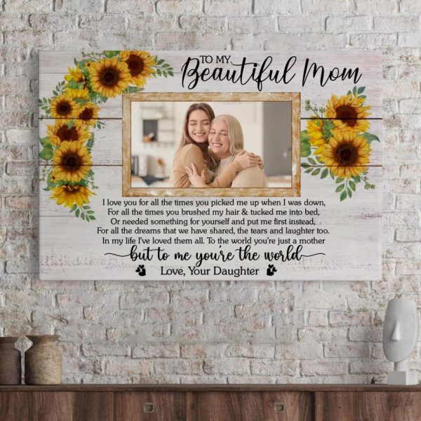 Personalized Canvas Prints Upload Photo - To My Beautiful Mom, Mother's Day Dem Canvas - Image 5