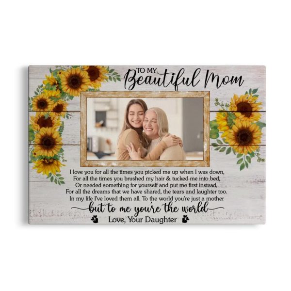 Personalized Canvas Prints Upload Photo - To My Beautiful Mom, Mother's Day Dem Canvas - Image 6