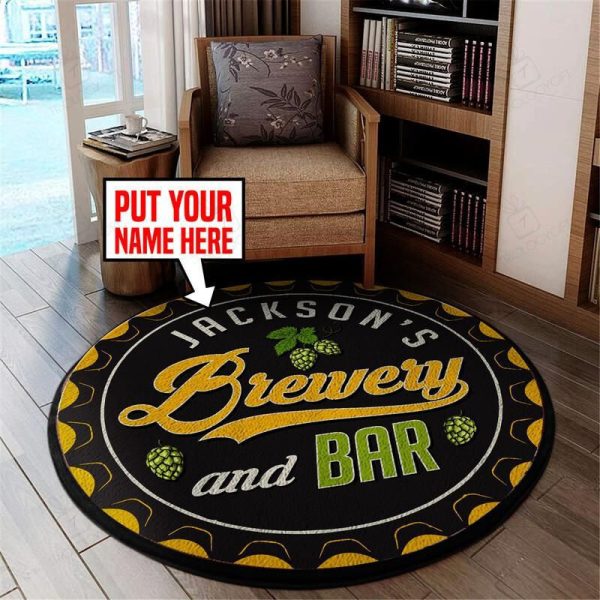 Personalized Brewery Bar Living Room Round Mat Circle Rug