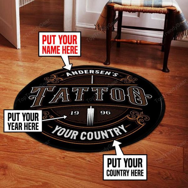 Personalized Tattoo Living Room Round Mat Circle Rug - Image 2