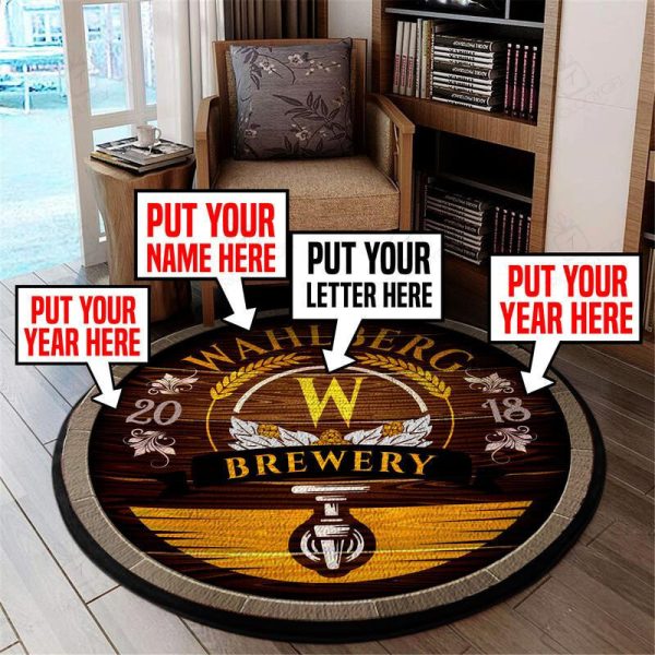 Personalized Brewery Living Room Round Mat Circle Rug