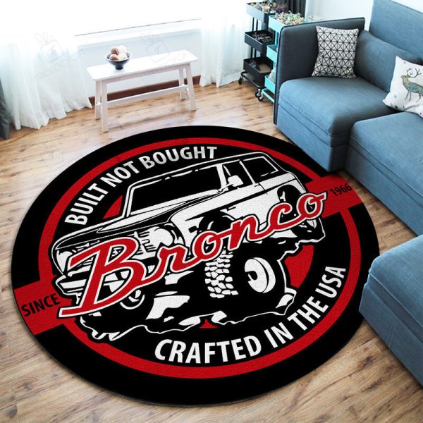 Built Not Bough Garage Decor, Home Bar Decor Hot Rod Garage Round Mat - Image 2