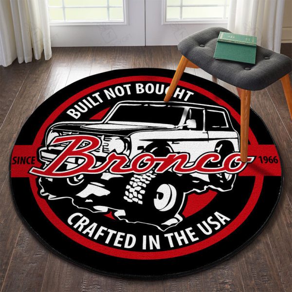 Built Not Bough Garage Decor, Home Bar Decor Hot Rod Garage Round Mat