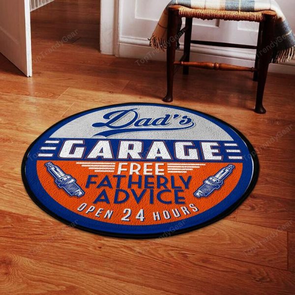 Dads Garage Fatherly Advice Round Mat Round Floor Mat Room Rugs Carpet Outdoor Rug Washable Rugs - Image 2