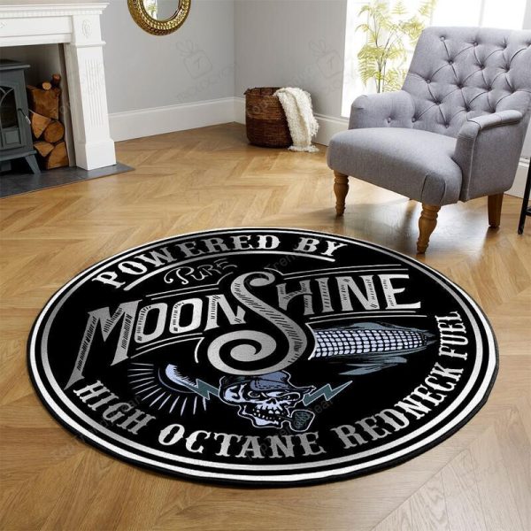 Powered By Pure Moonshine Round Mat Round Floor Mat Room Rugs Carpet Outdoor Rug Washable Rugs - Image 2