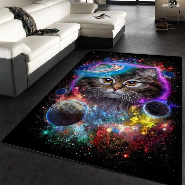 Cat In Galaxy Space Cosmos Area Rugs For Living Room Rectangle Rug Bedroom Rugs Carpet Flooring Gift RS136103|Rosabella Print