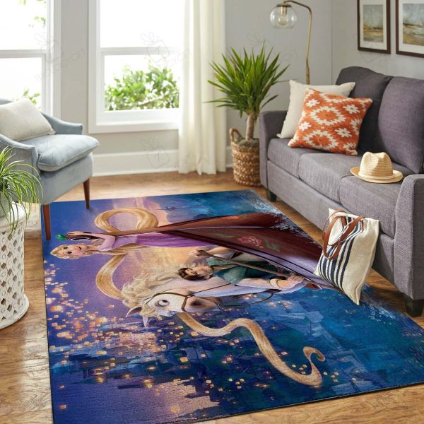 Rapunzel And Flynn Rider Disney Rectangle Area Rugs Carpet For Living Room, Bedroom, Kitchen Rugs, Non-Slip Carpet Rp124461 Print