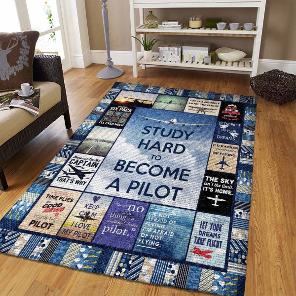 Pilot Rectangle Area Rugs Carpet For Living Room, Bedroom, Kitchen Rugs, Non-Slip Carpet Rp124055 Print