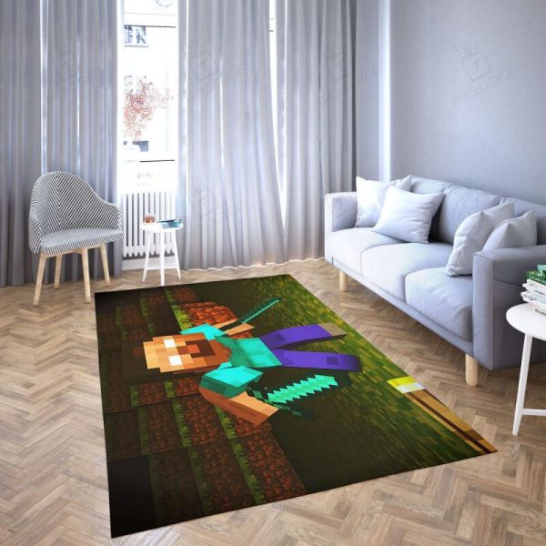 Minecraft Steve Game Favorite 6 Rectangle Area Rugs Carpet For Living Room, Bedroom, Kitchen Rugs, Non-Slip Carpet Rp122427 Print